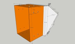 Schurrenkasten mit 45° Winkel Abgang - Edelstahl Ø 285 mm - rechteckig