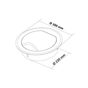 Einwurftür STYLO S (Edelstahl) Ø 250 mm