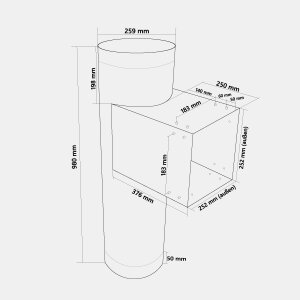 Türschurrenrohr - Edelstahl Ø 250 mm -...