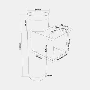 Türschurrenrohr - Edelstahl Ø 285 mm -...