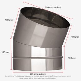 Schachtbogen 30° - Edelstahl Ø 285 mm