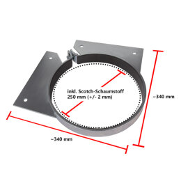 Schachtauflager ECKE - Edelstahl Ø 250 mm