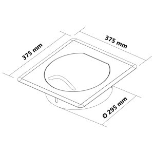 Einwurftür STYLO SQUARE (Edelstahl) Ø 300 mm