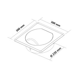 Einwurftür STYLO SQUARE S (Edelstahl) Ø 250 mm