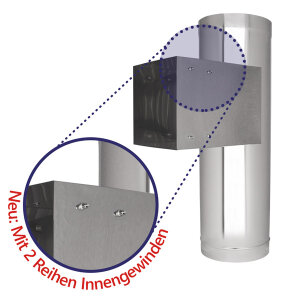 B-WARE: Türschurrenrohr - Edelstahl Ø 285 mm - quadratisch