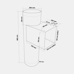 B-WARE: Türschurrenrohr - Edelstahl Ø 285 mm - quadratisch