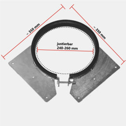 Schachtauflager ECKE - verzinkt - Ø 250 mm - schallentkoppelt