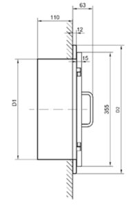 Einwurftür Easy-Line DN300 RAL9016 - Weiß