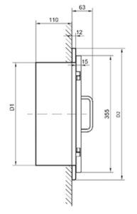 Einwurftür Easy-Line DN400 RAL9016 - Weiß