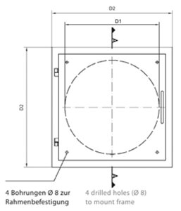 Einwurftür Easy-Line DN400 RAL9016 - Weiß
