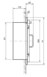 Einwurftür Easy-Line DN400 RAL9016 - Weiß