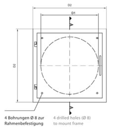 Einwurftür Easy-Line DN400 RAL9016 - Weiß