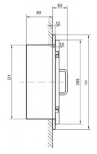 Einwurftür Easy-Line DN280 RAL9016 - Weiß
