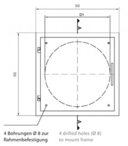 Einwurftür Easy-Line DN280 RAL9016 - Weiß
