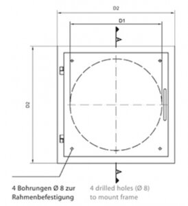Einwurftür Easy-Line DN280 - Edelstahl