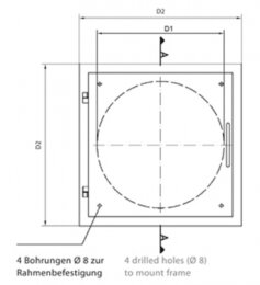 Einwurftür Easy-Line DN280 - Edelstahl