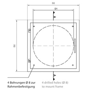 Einwurftür Easy-Line DN250 RAL7037 - Staubgrau