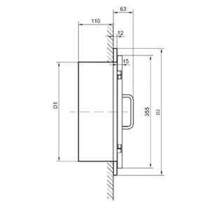 Einwurftür Easy-Line DN250 RAL7037 - Staubgrau
