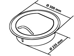B-WARE: Einwurftür STYLO S (Weiß) Ø 250 mm