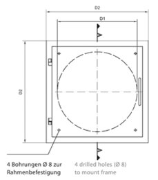Einwurftür Easy-Line DN400 - Edelstahl