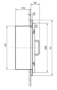 Einwurftür Easy-Line DN300 - Edelstahl