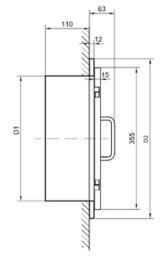 Einwurftür Easy-Line DN300 f. PVC-Rohr - Edelstahl